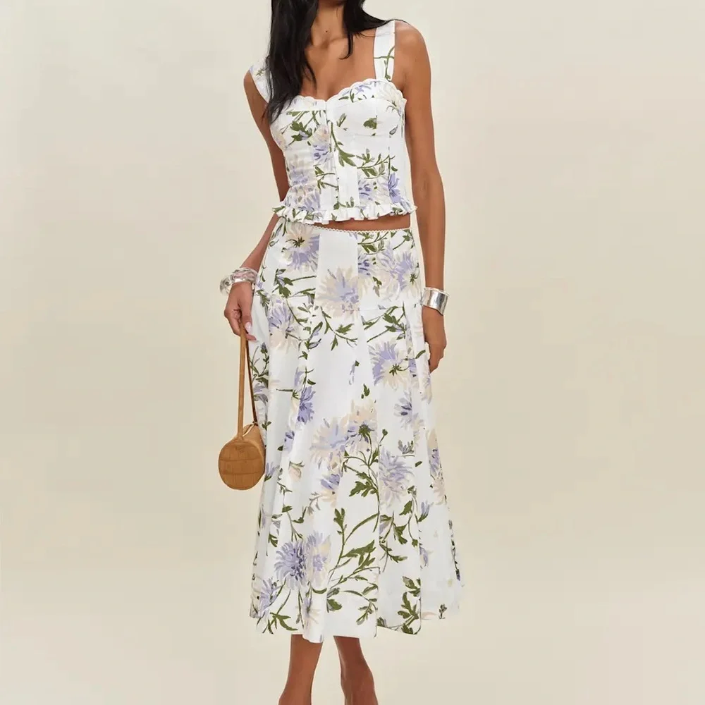 Reformation Anatolia Linen Two Piece Ivory - Size 8
